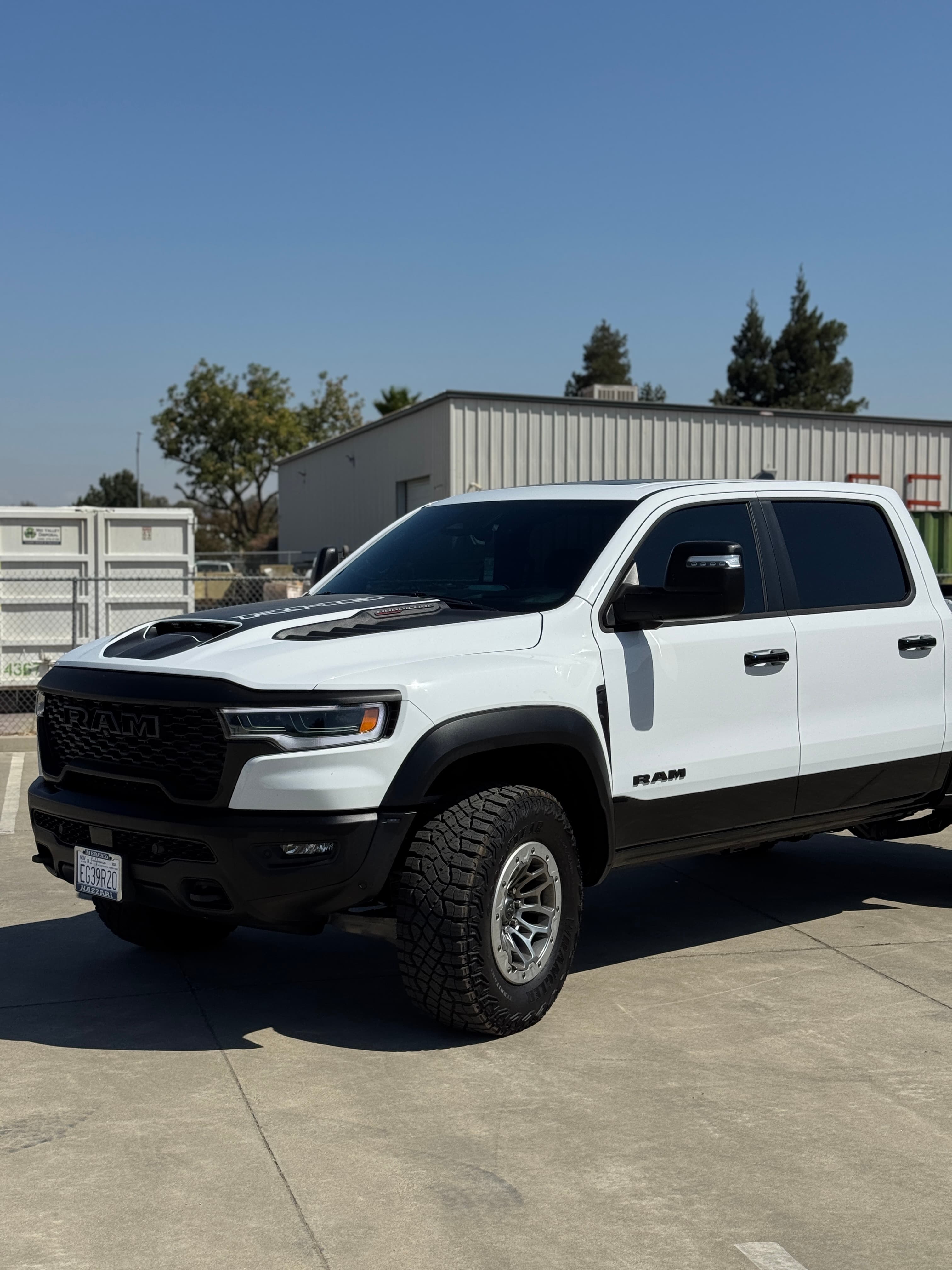 Paint protection film on white Ram side at Top Tier Tinting Atwater
