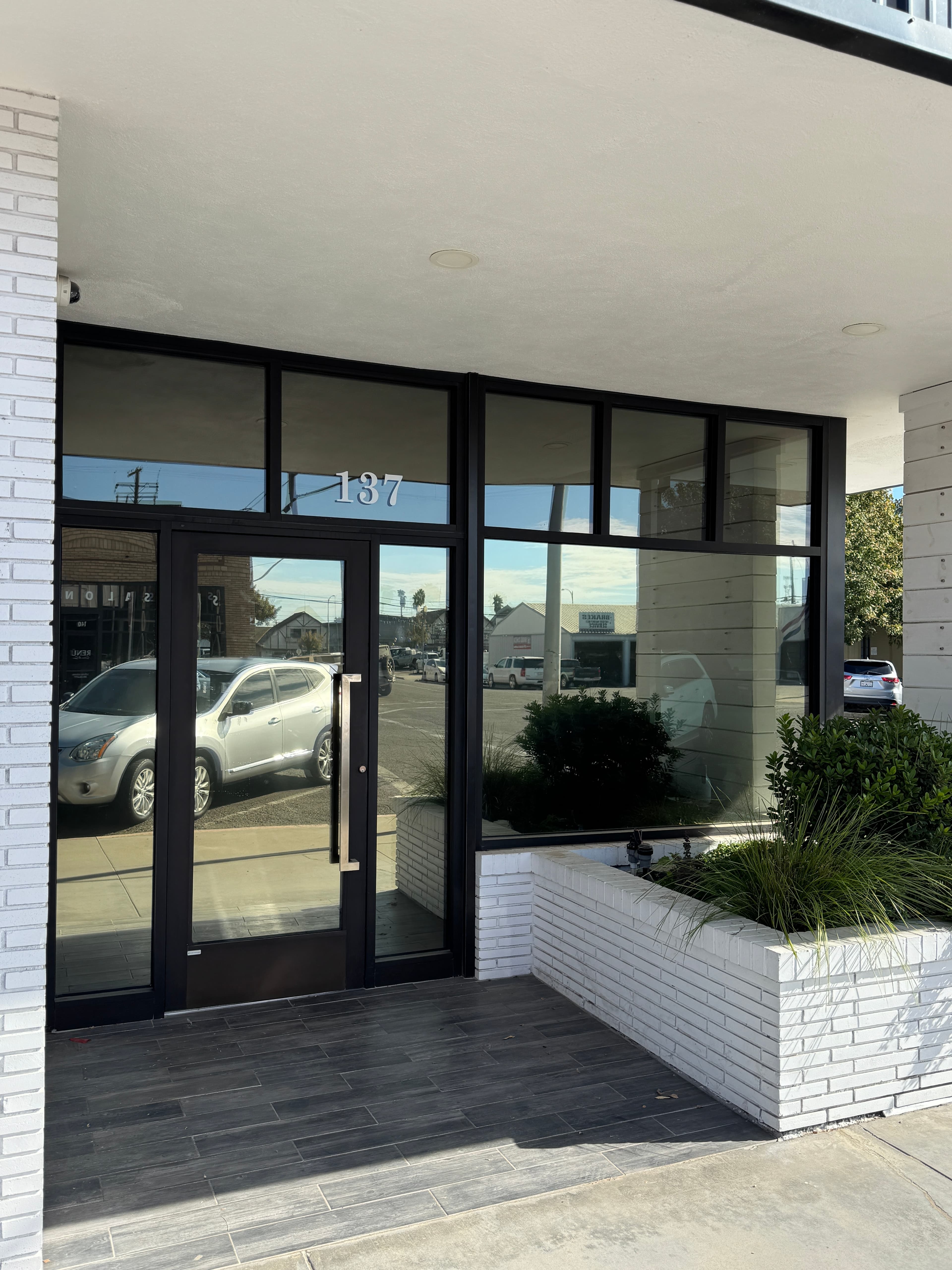 Professional commercial window tint on Central Valley office complex