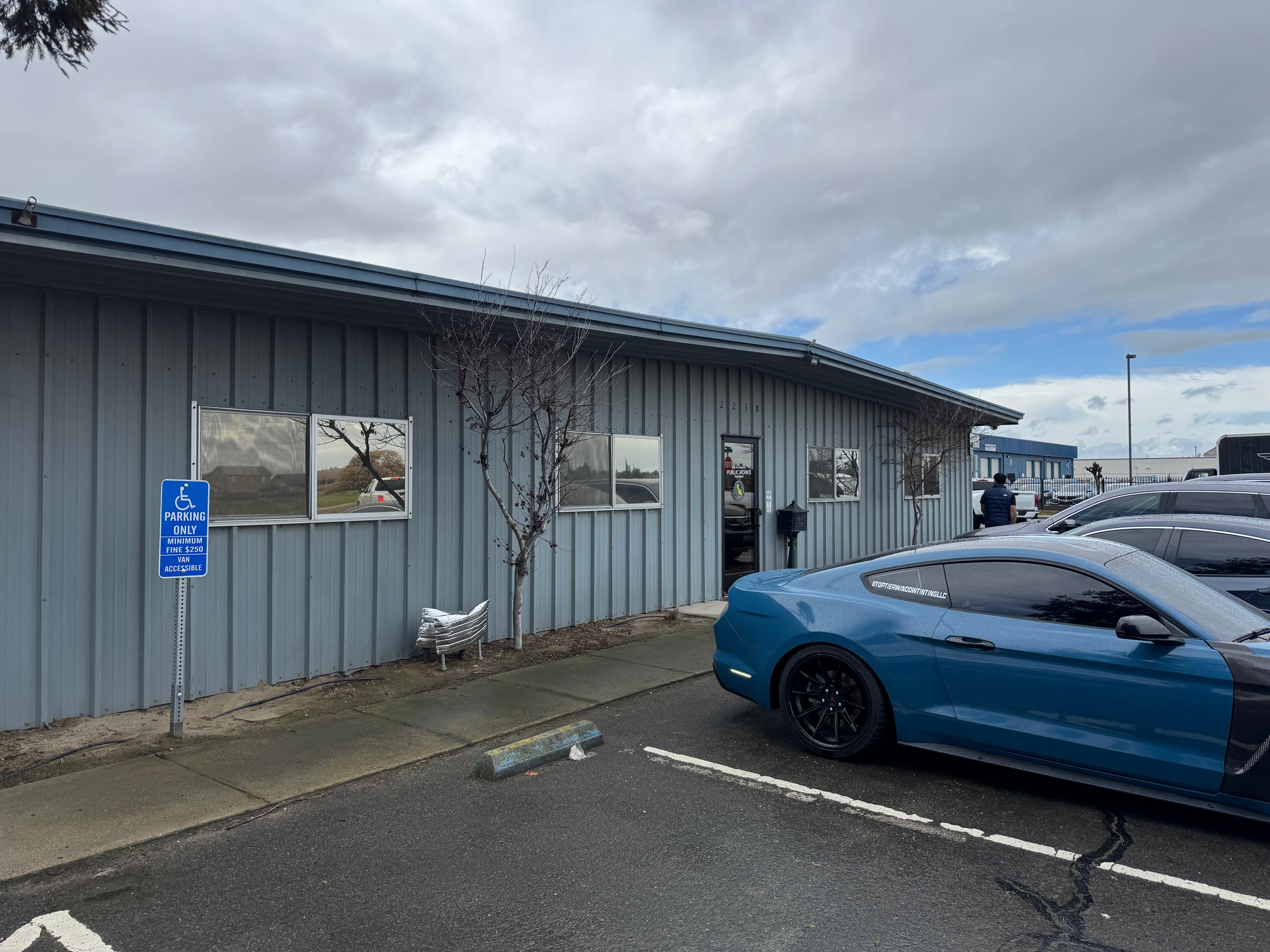 Security window film on Merced County business storefront